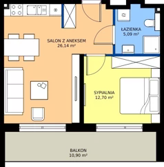2 pokoje, apartament 43,19 m², parter, oferta nr 203-L1, Sunset Resort, Grzybowo, ul. Nadmorska 106