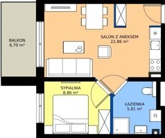 2 pokoje, apartament 37,53 m², piętro 1, oferta nr 203-L28, Sunset Resort, Grzybowo, ul. Nadmorska 106
