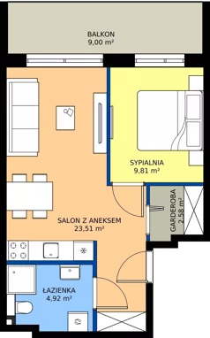2 pokoje, apartament 40,82 m², parter, oferta nr 203-L7, Sunset Resort, Grzybowo, ul. Nadmorska 106