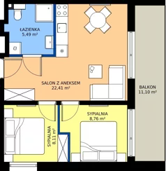 3 pokoje, apartament 44,77 m², parter, oferta nr 203-L12, Sunset Resort, Grzybowo, ul. Nadmorska 106