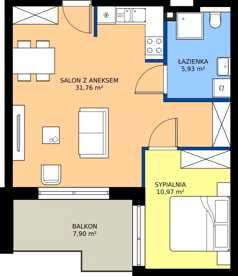 2 pokoje, apartament 48,66 m², piętro 1, oferta nr 203-L15, Sunset Resort, Grzybowo, ul. Nadmorska 106
