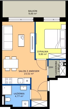 2 pokoje, apartament 40,57 m², piętro 1, oferta nr 203-L21, Sunset Resort, Grzybowo, ul. Nadmorska 106
