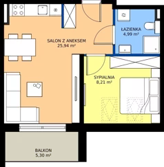 2 pokoje, apartament 39,14 m², piętro 2, oferta nr 203-L31, Sunset Resort, Grzybowo, ul. Nadmorska 106