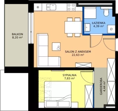 2 pokoje, apartament 39,29 m², piętro 3, oferta nr L 54, Sunset Resort bud 302, Grzybowo, ul. Nadmorska 106