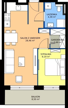 2 pokoje, apartament 44,73 m², piętro 1, oferta nr L 29, Sunset Resort bud 302, Grzybowo, ul. Nadmorska 106