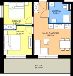 3 pokoje, apartament 45,24 m², parter, oferta nr L 14, Sunset Resort bud 302, Grzybowo, ul. Nadmorska 106