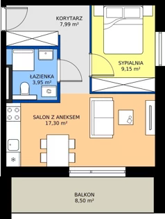 2 pokoje, apartament 38,39 m², piętro 1, oferta nr L 27, Sunset Resort bud 302, Grzybowo, ul. Nadmorska 106