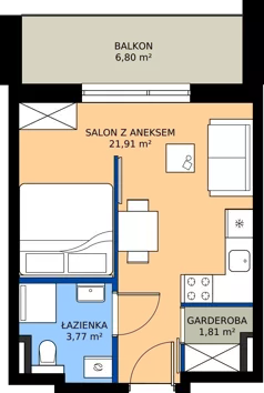 1 pokój, apartament 27,44 m², piętro 1, oferta nr L 17, Sunset Resort bud 302, Grzybowo, ul. Nadmorska 106