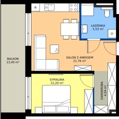 2 pokoje, apartament 44,03 m², piętro 1, oferta nr L 20, Sunset Resort bud 302, Grzybowo, ul. Nadmorska 106