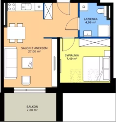 2 pokoje, apartament 39,48 m², piętro 3, oferta nr L 63, Sunset Resort bud 302, Grzybowo, ul. Nadmorska 106