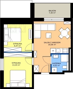 3 pokoje, apartament 43,75 m², piętro 3, oferta nr L 65, Sunset Resort bud 302, Grzybowo, ul. Nadmorska 106