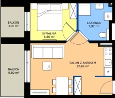 2 pokoje, apartament 37,47 m², piętro 1, oferta nr L 19, Sunset Resort bud 302, Grzybowo, ul. Nadmorska 106