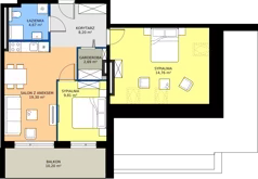3 pokoje, apartament 59,43 m², piętro 3, oferta nr L 61, Sunset Resort bud 302, Grzybowo, ul. Nadmorska 106