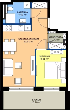 2 pokoje, apartament 40,37 m², piętro 1, oferta nr L 28, Sunset Resort bud 302, Grzybowo, ul. Nadmorska 106