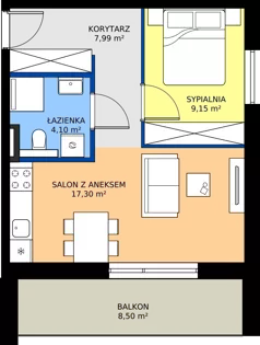 2 pokoje, apartament 38,54 m², parter, oferta nr L 10, Sunset Resort bud 302, Grzybowo, ul. Nadmorska 106