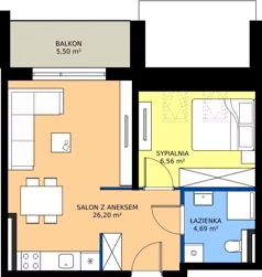 2 pokoje, apartament 37,45 m², piętro 3, oferta nr L 66, Sunset Resort bud 302, Grzybowo, ul. Nadmorska 106