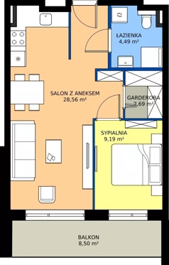 2 pokoje, apartament 44,93 m², parter, oferta nr L 12, Sunset Resort bud 302, Grzybowo, ul. Nadmorska 106
