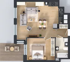 2 pokoje, apartament 51,83 m², piętro 1, oferta nr 6, Ornament, Szczecin, Śródmieście, Nowe Miasto, al. Powstańców Wielkopolskich 100