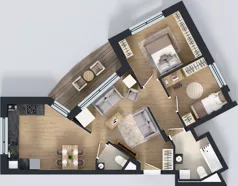 3 pokoje, apartament 63,10 m², piętro 2, oferta nr 19, Ornament, Szczecin, Śródmieście, Nowe Miasto, al. Powstańców Wielkopolskich 100