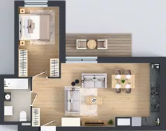 2 pokoje, apartament 48,58 m², piętro 7, oferta nr 69, Ornament, Szczecin, Śródmieście, Nowe Miasto, al. Powstańców Wielkopolskich 100