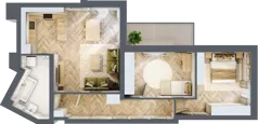 3 pokoje, mieszkanie 69,86 m², piętro 6, oferta nr 64, Ornament, Szczecin, Śródmieście, Nowe Miasto, al. Powstańców Wielkopolskich 100