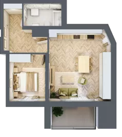 2 pokoje, apartament 48,60 m², piętro 1, oferta nr 10, Ornament, Szczecin, Śródmieście, Nowe Miasto, al. Powstańców Wielkopolskich 100