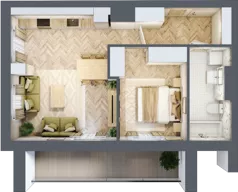 2 pokoje, apartament 47,30 m², piętro 4, oferta nr 37, Ornament, Szczecin, Śródmieście, Nowe Miasto, al. Powstańców Wielkopolskich 100