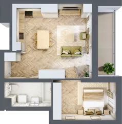 2 pokoje, mieszkanie 47,27 m², piętro 8, oferta nr 79, Ornament, Szczecin, Śródmieście, Nowe Miasto, al. Powstańców Wielkopolskich 100