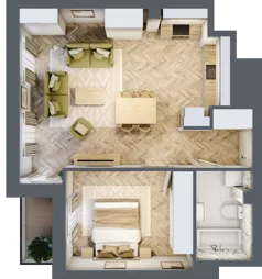 2 pokoje, mieszkanie 51,78 m², piętro 7, oferta nr 72, Ornament, Szczecin, Śródmieście, Nowe Miasto, al. Powstańców Wielkopolskich 100