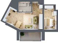2 pokoje, apartament 44,52 m², piętro 1, oferta nr 11, Ornament, Szczecin, Śródmieście, Nowe Miasto, al. Powstańców Wielkopolskich 100