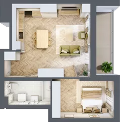 2 pokoje, mieszkanie 47,86 m², piętro 4, oferta nr 35, Ornament, Szczecin, Śródmieście, Nowe Miasto, al. Powstańców Wielkopolskich 100