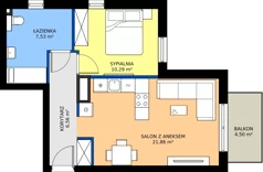 2 pokoje, mieszkanie 46,67 m², piętro 3, oferta nr 21, Zielone Zamienie IX, Zamienie, ul. Czekoladowa