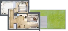 2 pokoje, mieszkanie 46,72 m², piętro 1, oferta nr 105, Zielone Zamienie IX, Zamienie, ul. Czekoladowa
