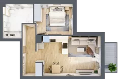 2 pokoje, mieszkanie 46,78 m², piętro 1, oferta nr 81, Zielone Zamienie IX, Zamienie, ul. Czekoladowa