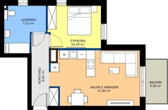 2 pokoje, mieszkanie 46,78 m², piętro 2, oferta nr 111, Zielone Zamienie IX, Zamienie, ul. Czekoladowa