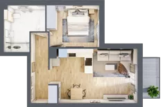2 pokoje, mieszkanie 46,72 m², piętro 1, oferta nr 105, Zielone Zamienie IX, Zamienie, ul. Czekoladowa
