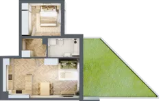2 pokoje, mieszkanie 44,60 m², parter, oferta nr B_3_06, Bukovo Park, Szczecin, Północ, Bukowo, ul. Strzelców Karpackich