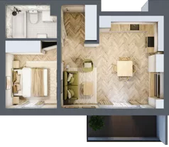 2 pokoje, mieszkanie 39,02 m², piętro 1, oferta nr B_2_12, Bukovo Park, Szczecin, Północ, Bukowo, ul. Strzelców Karpackich