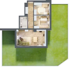 3 pokoje, mieszkanie 58,55 m², parter, oferta nr B_3_02, Bukovo Park, Szczecin, Północ, Bukowo, ul. Strzelców Karpackich