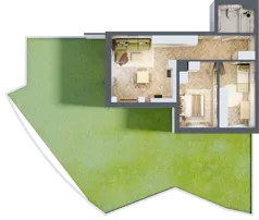 3 pokoje, mieszkanie 58,99 m², parter, oferta nr B_2_02, Bukovo Park, Szczecin, Północ, Bukowo, ul. Strzelców Karpackich