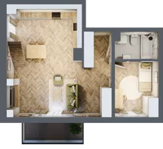 3 pokoje, mieszkanie 68,77 m², piętro 2, oferta nr B_2_19, Bukovo Park, Szczecin, Północ, Bukowo, ul. Strzelców Karpackich