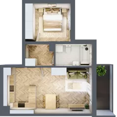 2 pokoje, mieszkanie 44,60 m², piętro 1, oferta nr B_3_10, Bukovo Park, Szczecin, Północ, Bukowo, ul. Strzelców Karpackich