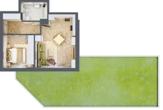 2 pokoje, mieszkanie 42,18 m², parter, oferta nr B_3_01, Bukovo Park, Szczecin, Północ, Bukowo, ul. Strzelców Karpackich