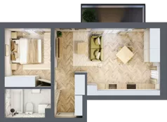 2 pokoje, mieszkanie 40,62 m², piętro 1, oferta nr C_4_15, Bukovo Park, Szczecin, Północ, Bukowo, ul. Strzelców Karpackich