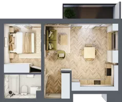 2 pokoje, mieszkanie 39,02 m², piętro 1, oferta nr C_5_12, Bukovo Park, Szczecin, Północ, Bukowo, ul. Strzelców Karpackich