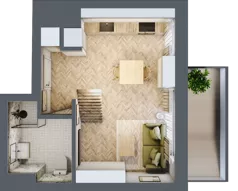 2 pokoje, mieszkanie 37,57 m², piętro 2, oferta nr C_4_24, Bukovo Park, Szczecin, Północ, Bukowo, ul. Strzelców Karpackich
