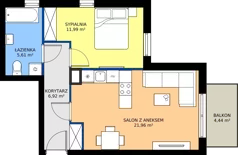 2 pokoje, mieszkanie 46,48 m², piętro 1, oferta nr 13G.09, Zielone Zamienie X, Zamienie, ul. Czekoladowa / Herbaciana