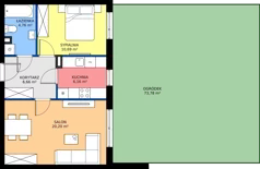 2 pokoje, mieszkanie 48,47 m², parter, oferta nr 15G.54, Zielone Zamienie X, Zamienie, ul. Czekoladowa / Herbaciana