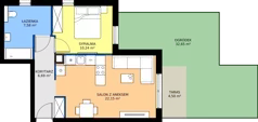 2 pokoje, mieszkanie 46,48 m², piętro 1, oferta nr 13G.09, Zielone Zamienie X, Zamienie, ul. Czekoladowa / Herbaciana