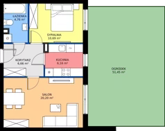 2 pokoje, mieszkanie 48,47 m², parter, oferta nr 16G.78, Zielone Zamienie X, Zamienie, ul. Czekoladowa / Herbaciana